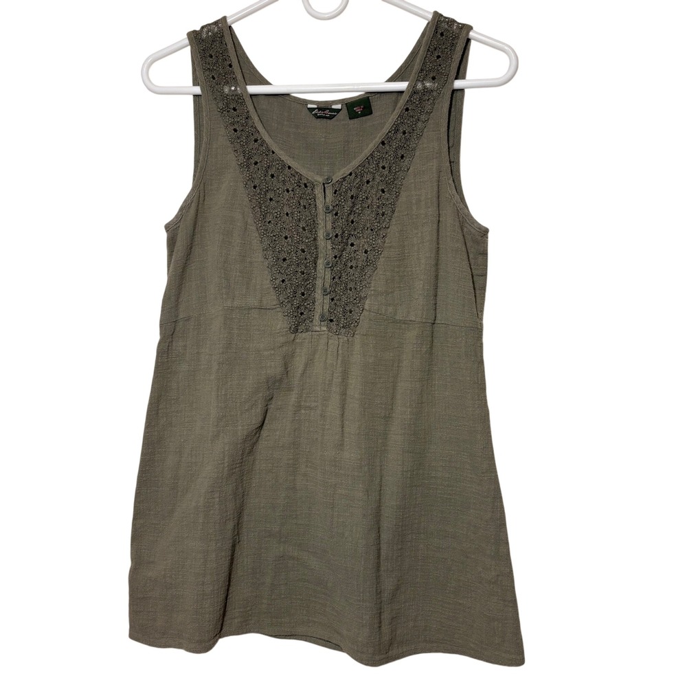 Eddie Bauer Tank Top Womens Medium Olive Green
